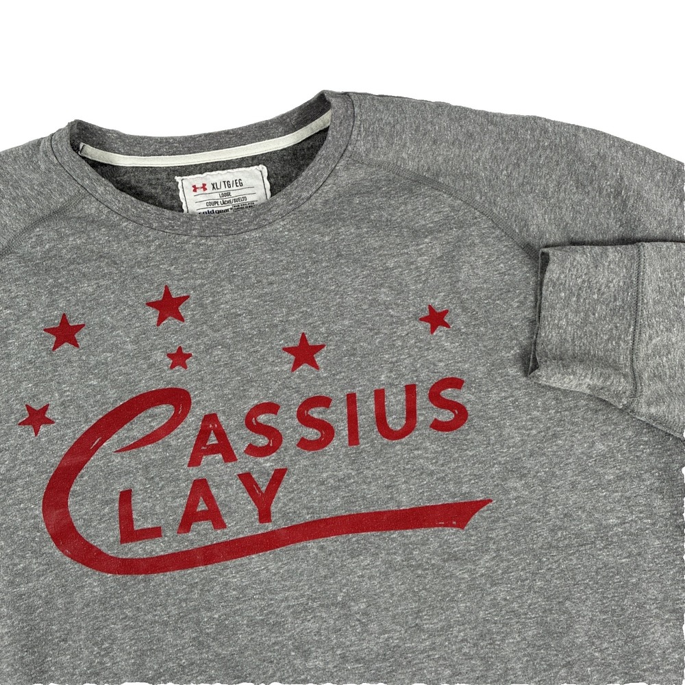 Under Armour Cassius Clay Mens XL Gray Pullover Sweatshirt Muhammad Ali Boxing